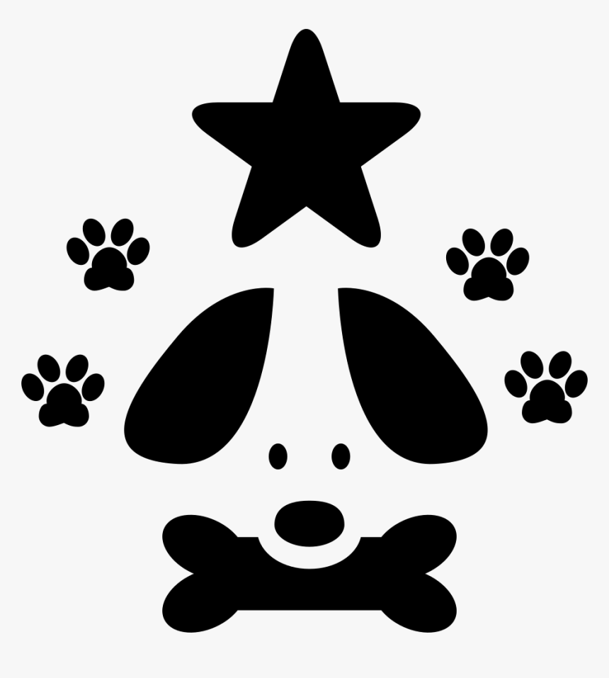 Pet Hotel Sign Of A Dog With A Star And Pawprints - Paw Prints With Stars Clipart, HD Png Download