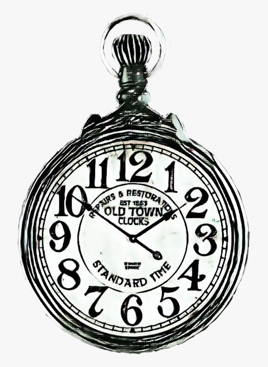 #old #clock #black #white, HD Png Download