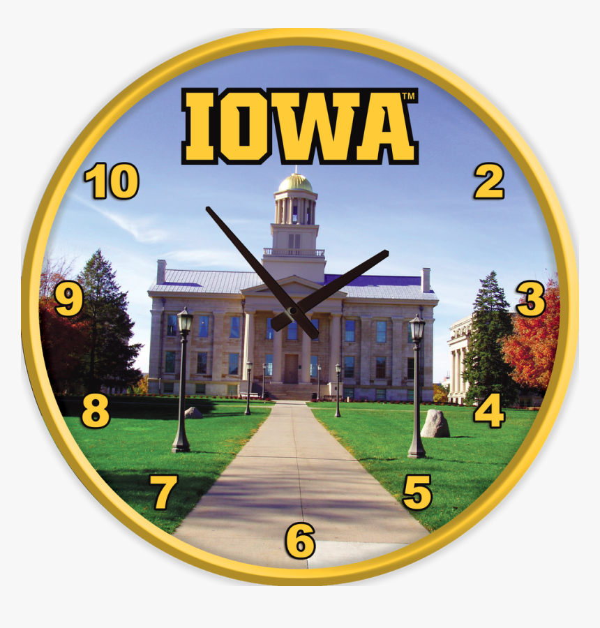 Iowa Hawkeyes 17 Inch Team Disc Wall Clock Old Capitol - Iowa Old Capitol Building, HD Png Download