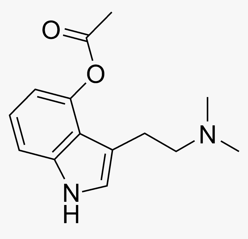 O-acetylpsilocin Chemical Structure - 5 Meo Dmt Molecule, HD Png Download