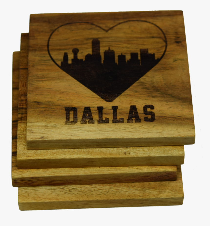 I Love Dallas Texas Skyline Coaster - Plywood, HD Png Download