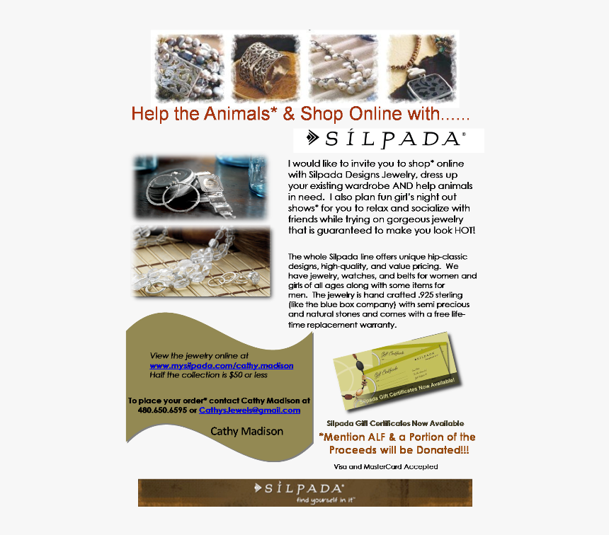 Shop Silpada To Benefit Alf Animals - Silpada, HD Png Download