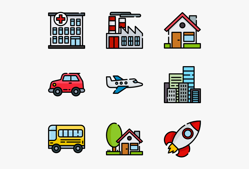 Icon Set Transport Cartoon, HD Png Download