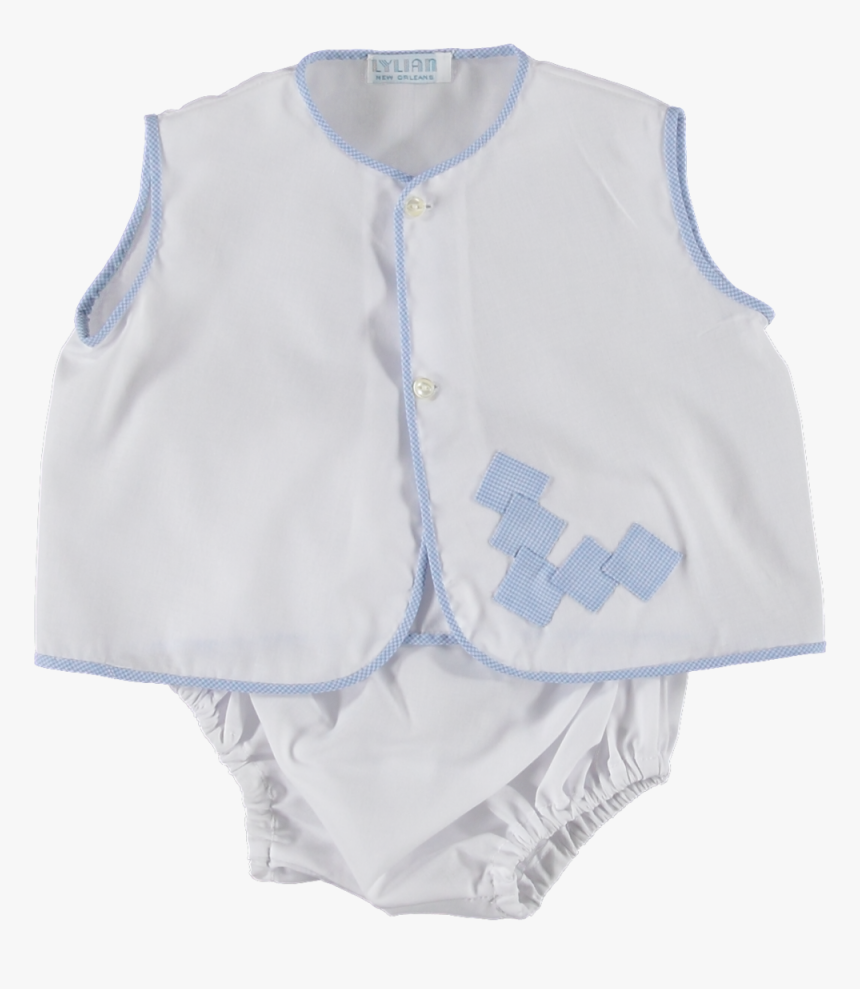Infant Diaper Shirt Bloomers Blue Check, HD Png Download