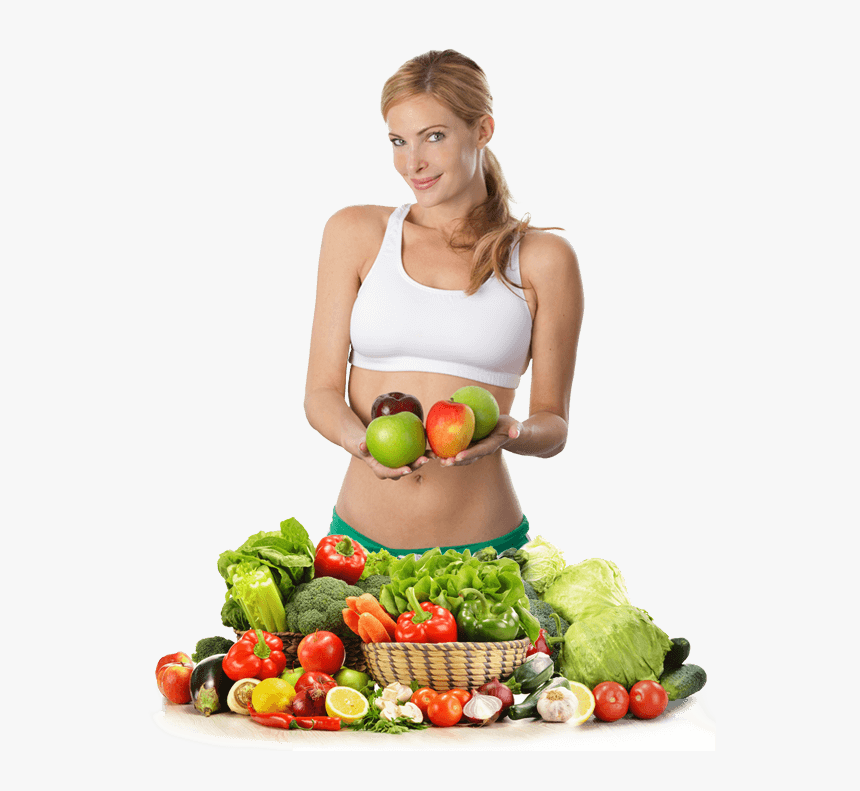 Girl With Fruits Png, Transparent Png