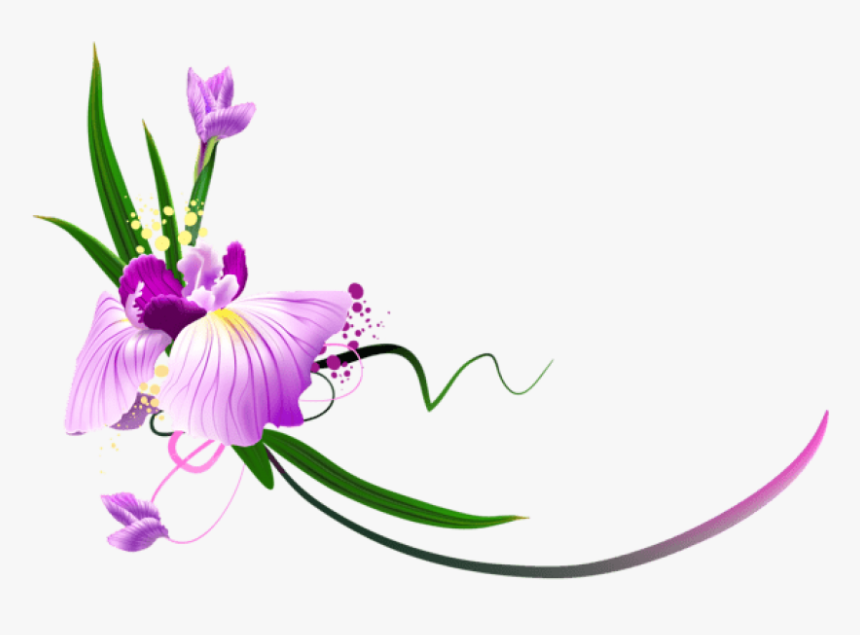 Free Png Download Beautiful Purple Floral Decor Clipart - Border Free Clipart Flowers, Transparent Png