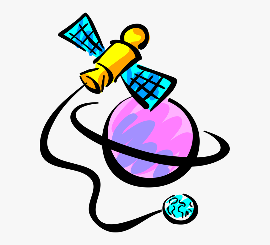 Vector Illustration Of Satellite For Communications, - Satellite, HD Png Download