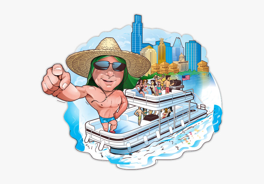 Lake Travis Party Barge/pontoon Boat Rentals With Good Cartoon, HD