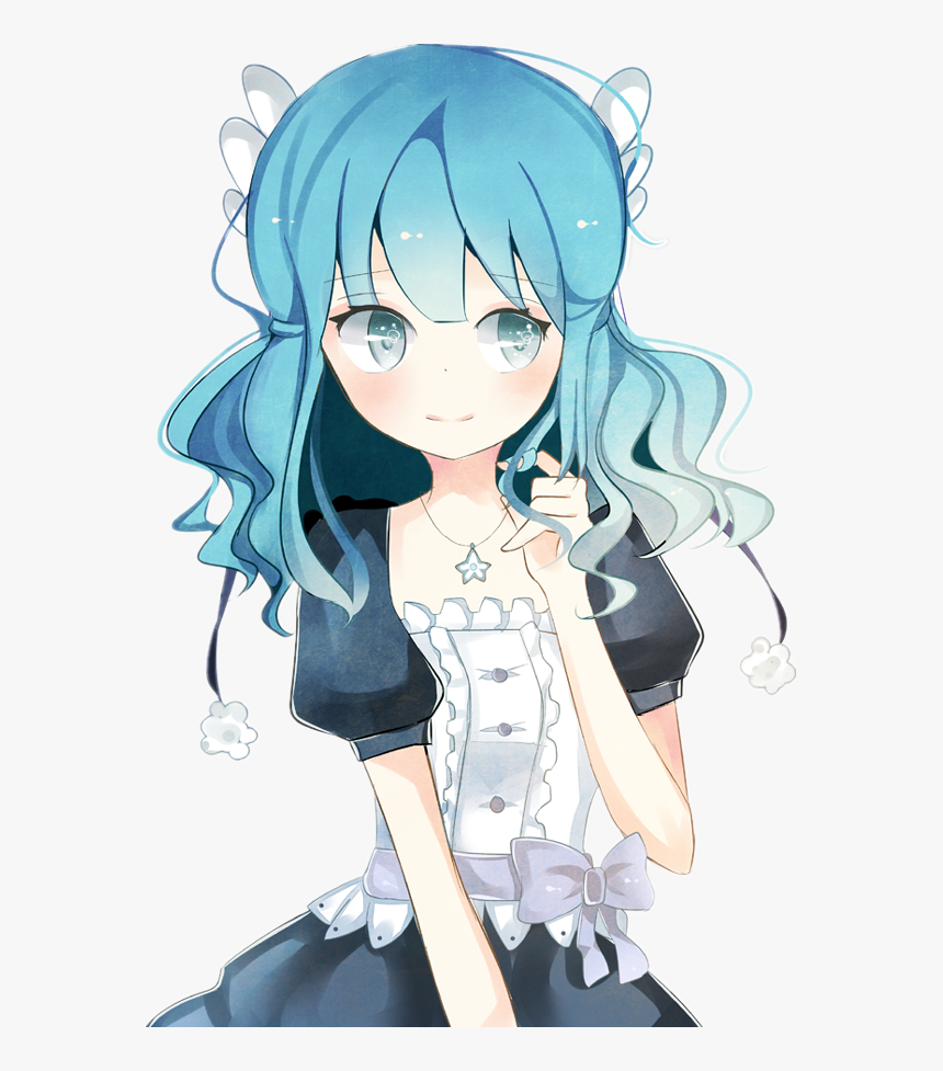 Blue Hair Anime Girl Render , Png Download - Anime Girl Png Blue, Transparent Png