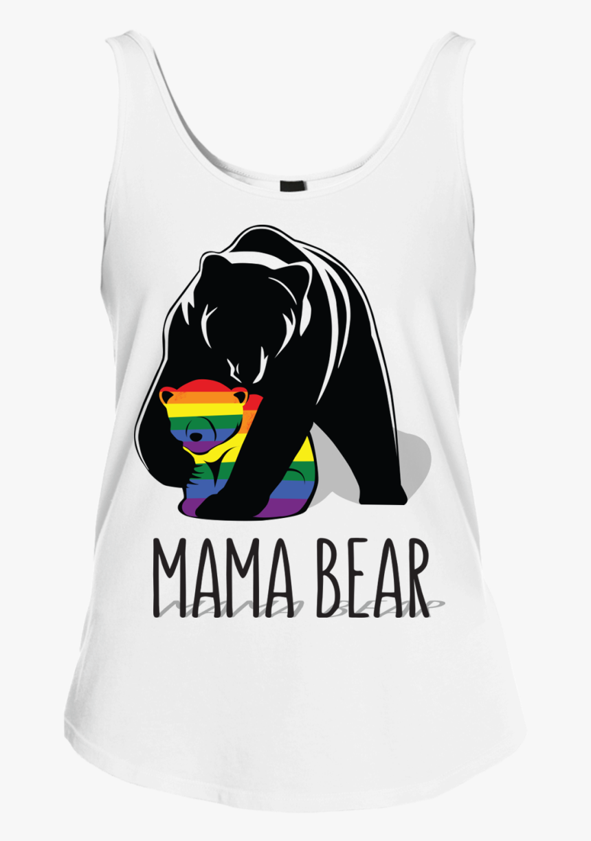 Mama Bear Lgbtq Threads Junior Fit Cotton Tank Top - Osos Decal, HD Png Download