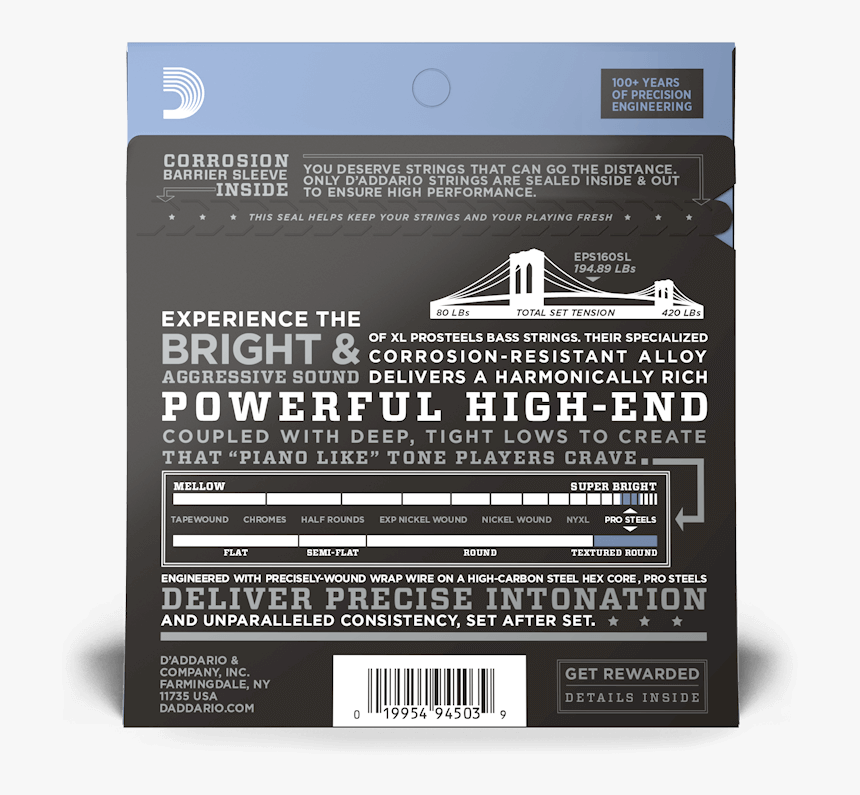 D'addario Prosteels Electric Guitar Strings, HD Png Download