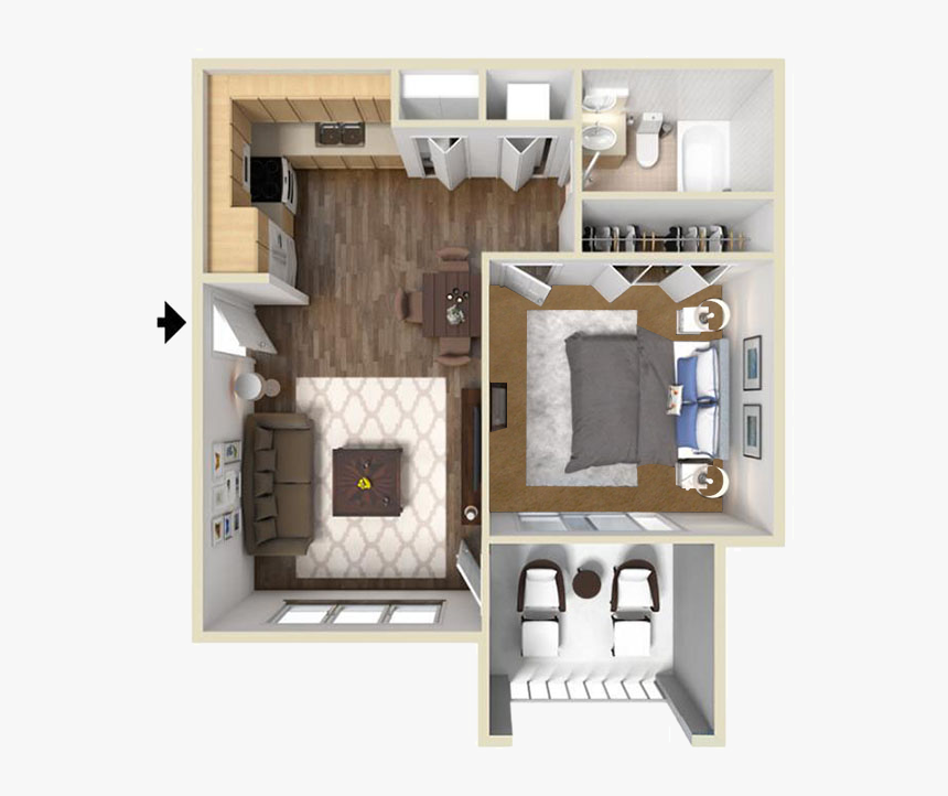 Dogwood Apartment Floor Plan - Floor Plan, HD Png Download