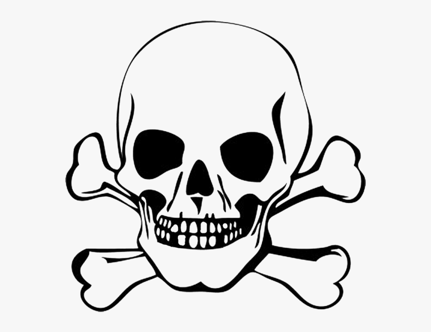 Tete De Mort Rouge Png , Png Download - Skull And Cross Bones Drawings, Transparent Png