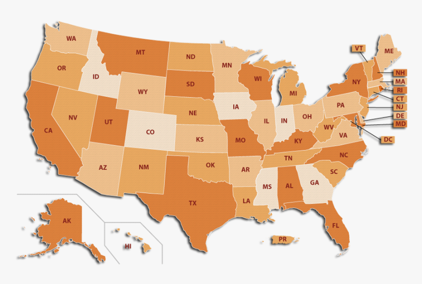 Us Map - 3 Regions Of Us, HD Png Download