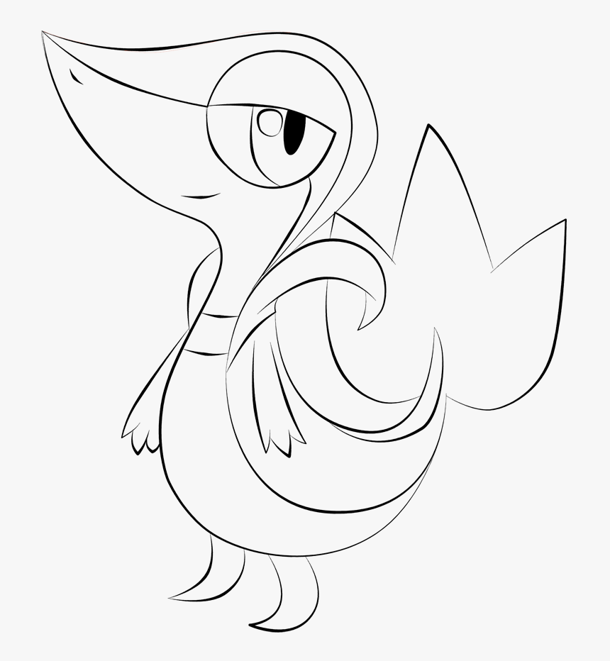 Snivy Coloring Pages - Line Art, HD Png Download