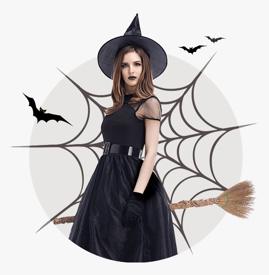 Black Witch Halloween Costume, HD Png Download