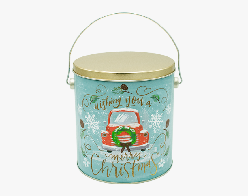 1 Gallon Vintage Christmas Gourmet Popcorn Tin - Christmas Empty Popcorn Tins, HD Png Download