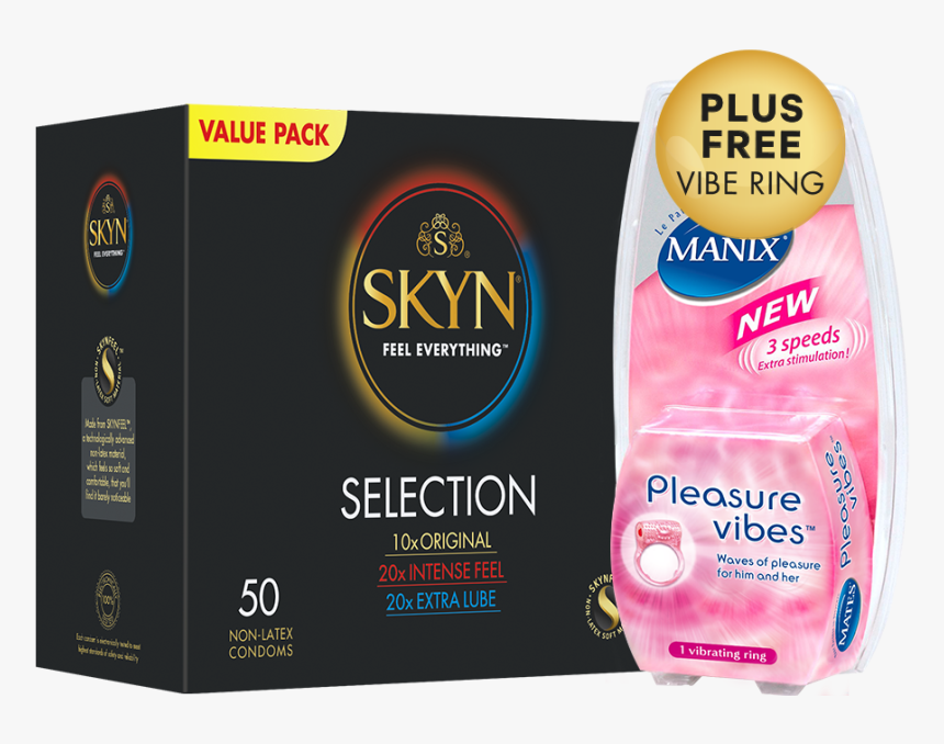 Skyn® Selection 50 Pack Of Non-latex Condoms Plus Free - Manix, HD Png Download