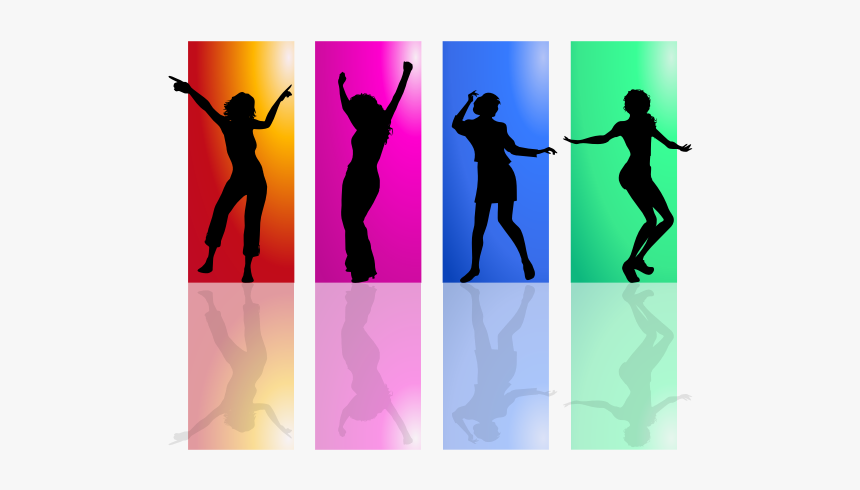 Colorful Dancing Women Silhouette - Transparent Silhouette Dance Png, Png Download