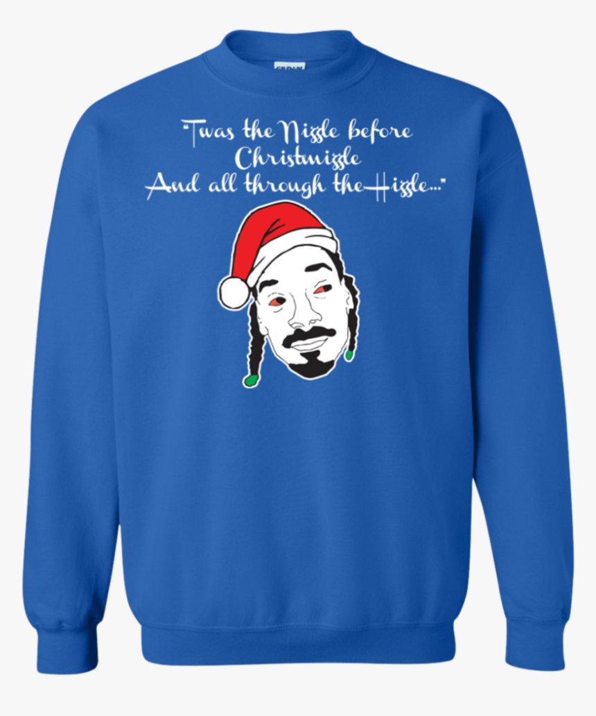 Snoop Dogg Twas The Nizzle Before Christmizzle Sweatshirt-vivianstores - Crew Neck, HD Png Download