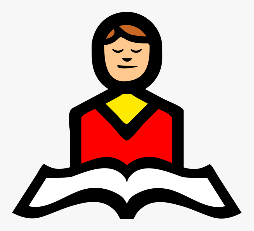 Vector Illustration Of Person Reading From Holy Bible - Cartoon Reading Bible Png, Transparent Png