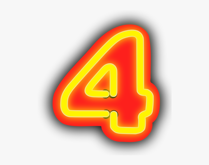Neon Numerals-4 - Number 4 Clipart No Background, HD Png Download