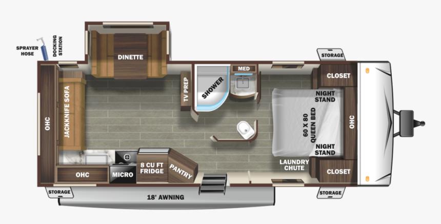 Small 5th Wheel Camper Floor Plans, HD Png Download