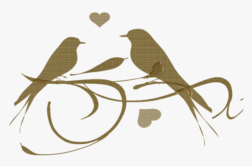 Birds Gold Abstract Branch Swirl Free Photo - Birds Nest Clipart Black And White, HD Png Download