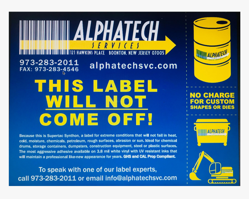Alphatech Services Drum Labels - Graphic Design, HD Png Download