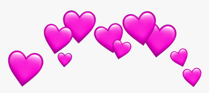 #pink #heart #tumblr #hearts #sticker #emojis #iphoneemoji - Blue Heart Crown Transparent, HD Png Download