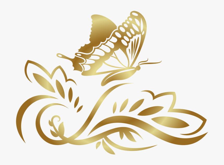 #butterfly #line #lines #filigree #swirls #vines #flower - Mariposa En Vinilo, HD Png Download