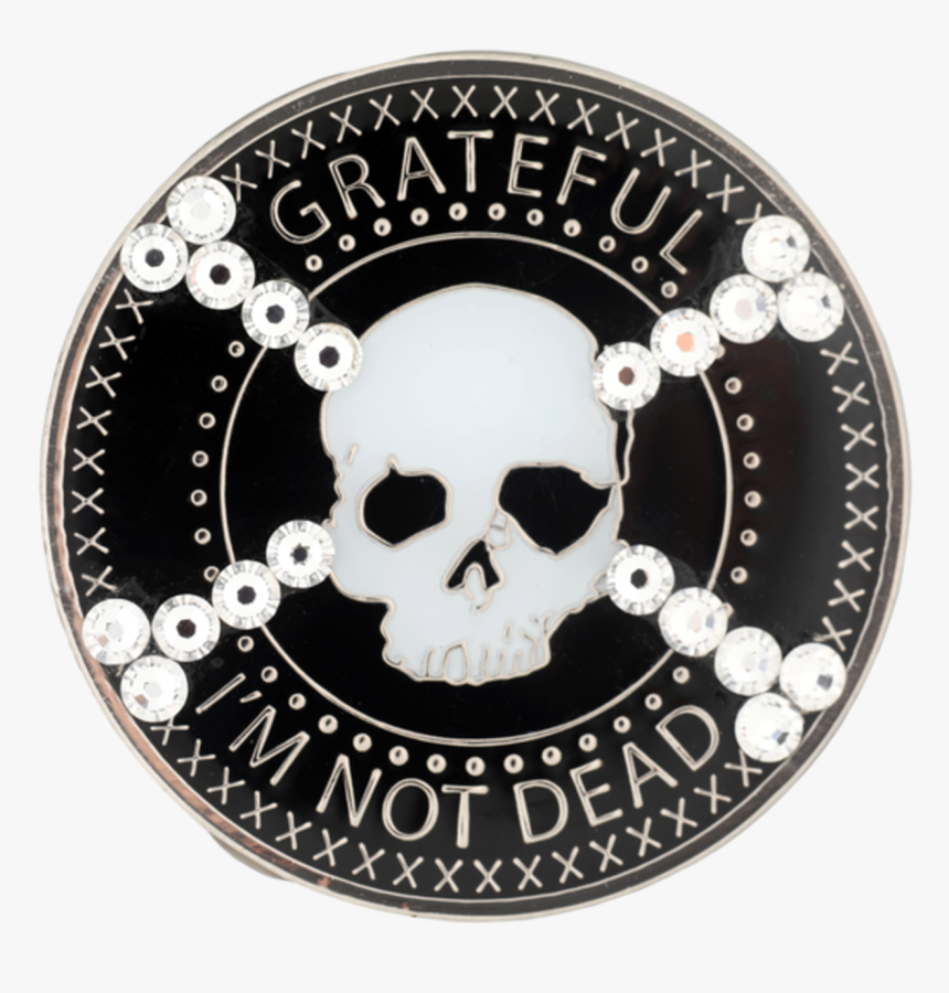 Grateful I M Not Dead Bling Medallion W Skull & Cross - Latest Rangoli Designs With Ganesh, HD Png Download