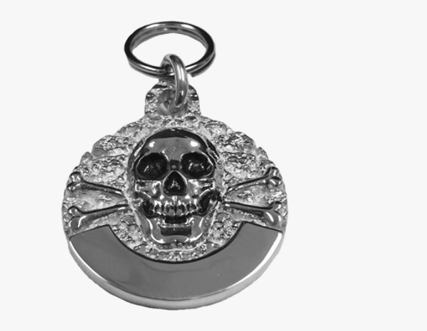 Medium Skull & Cross Bone Tag Sterling Silver - Locket, HD Png Download