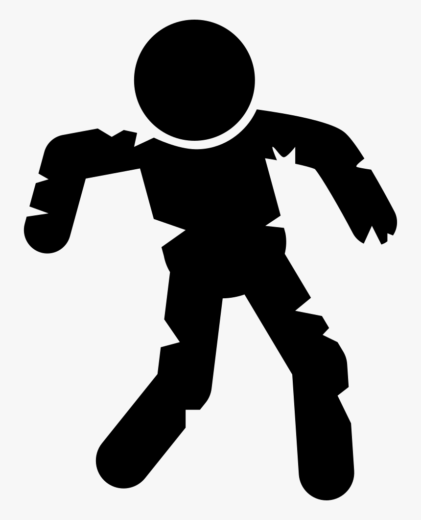 Standing Zombie Shape - Zombie Human Icon, HD Png Download
