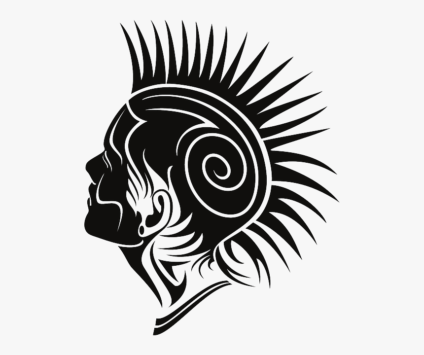 Mohawk Clipart Punk Music - Punk Head, HD Png Download
