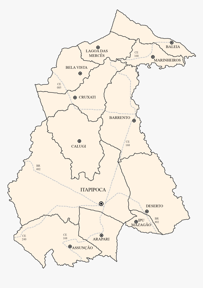 Mapa De Itapipoca Distritos Elias Nascimento - Atlas, HD Png Download