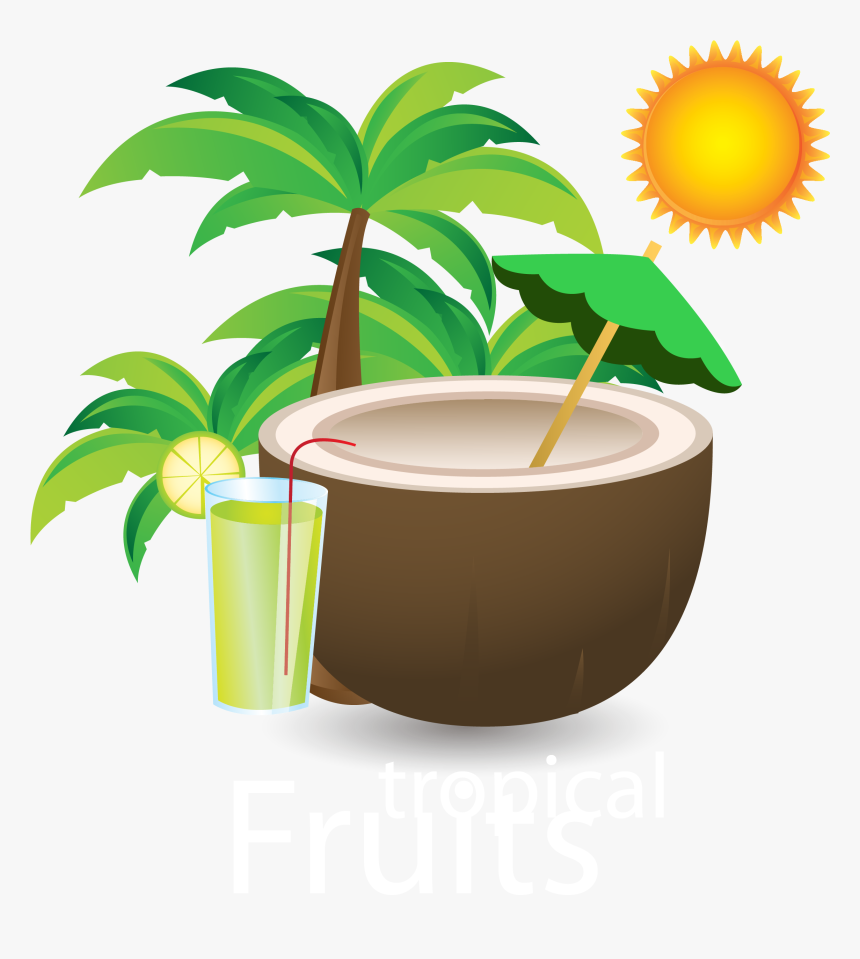 Download Summer Drink Material - Coconut Milk Vector Png, Transparent Png