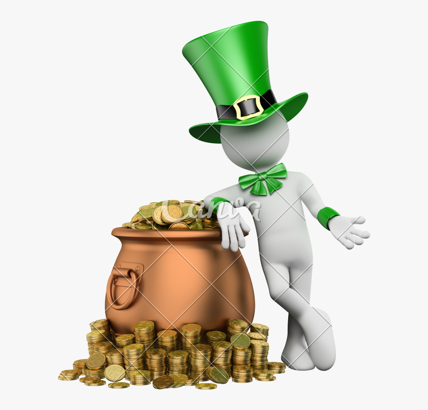 D With Pot - 3 D People St Patricks, HD Png Download