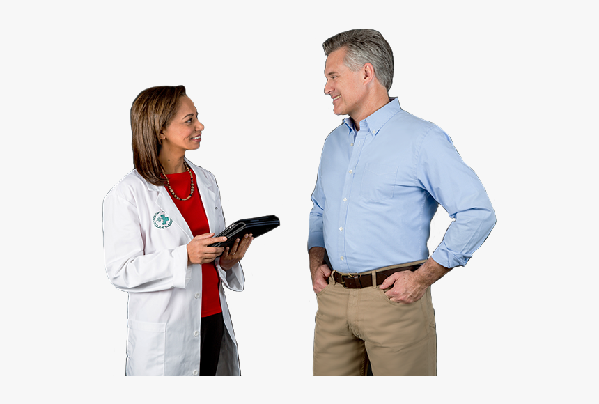Happy Phn Patient Talking To Doctor - Standing, HD Png Download