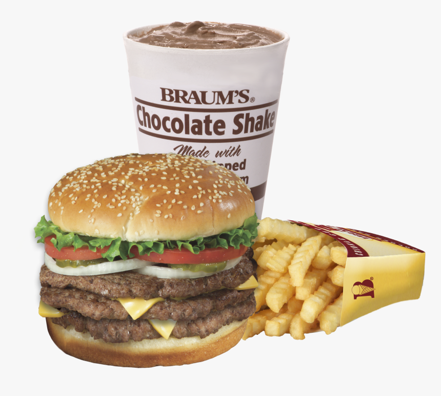 Clipart Free Library Triple Lb Cheeseburger Combo Braum - Braums Number 3, HD Png Download