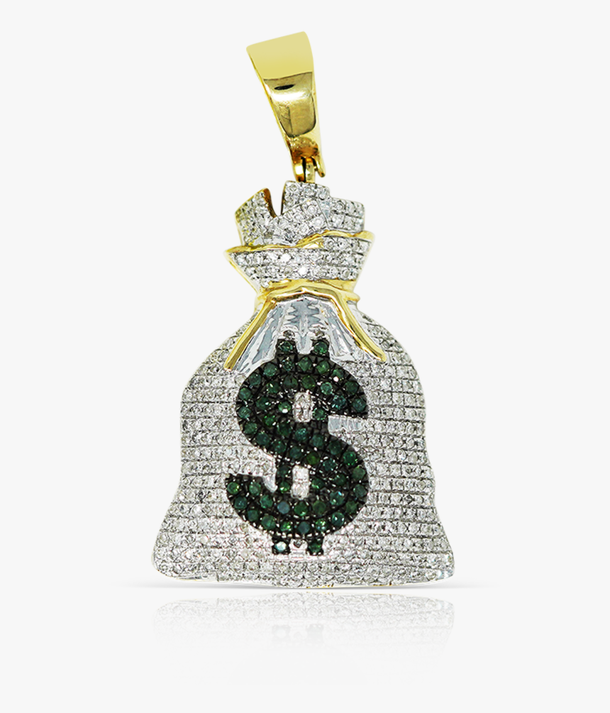 10k Yellow Gold Money Bag Pendant - Locket, HD Png Download