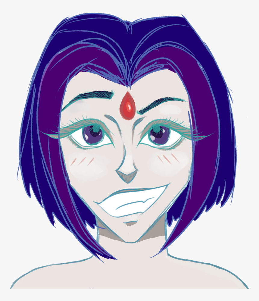 Raven From Teen Titans Fan Portrait - Illustration, HD Png Download