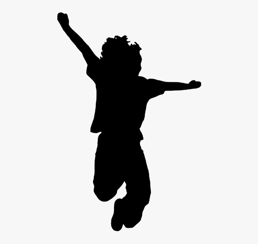 Boy Jumping Jumping Silhouette , Png Download - Outline Of Person Dancing, Transparent Png