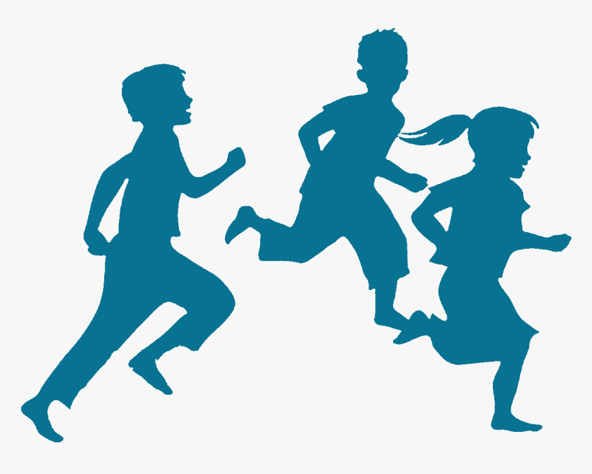 Jog Clip Art - Kids Running Silhouette, HD Png Download