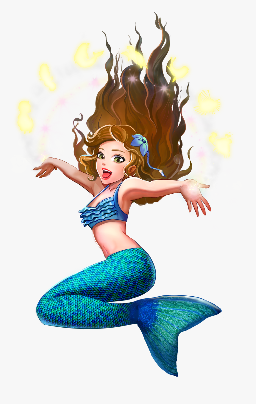 Mermaid Wiki - Mermaid Dark Hair Green Eyes, HD Png Download