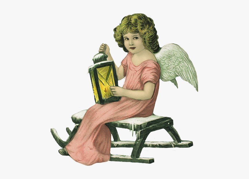 Christmas Angel With Lantern - Sitting, HD Png Download