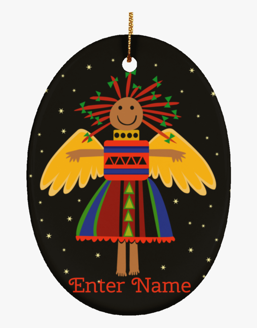 Christmas Angel Ceramic Oval Ornament - Illustration, HD Png Download