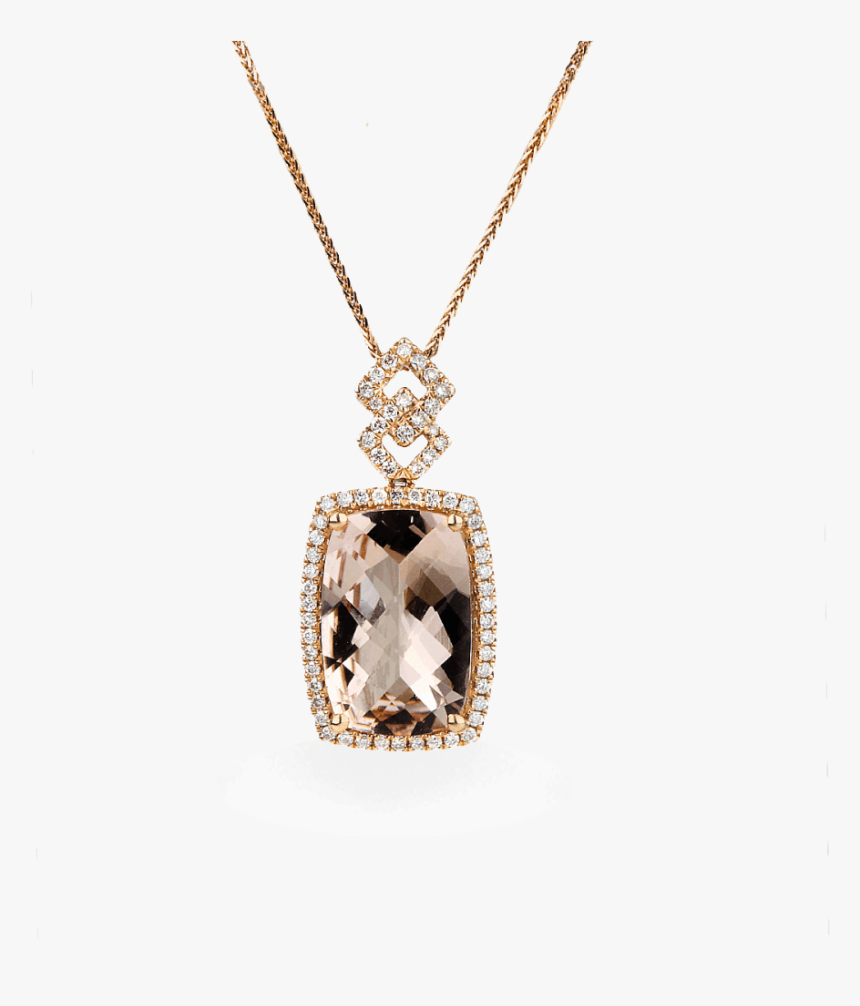 14k Rose Gold Elongated Morgan Pendant With Diamond - Locket, HD Png Download