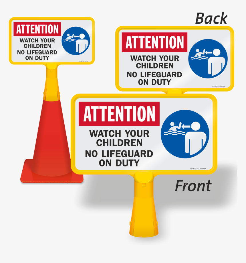 Swimming Pool Cone Sign, HD Png Download