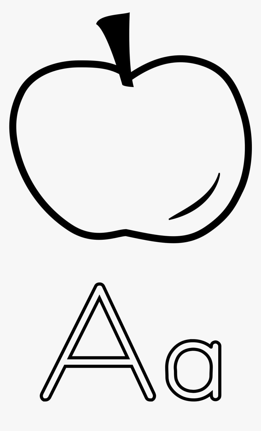 A For Apple Clipart Jpg Library Stock Clipart - Apple In Black And White, HD Png Download